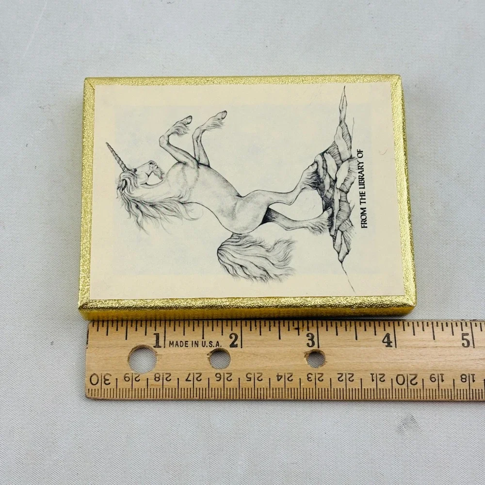 Vintage Antioch Unicorn Bookplate Lot of 11 Partial Box Gummed Labels USA